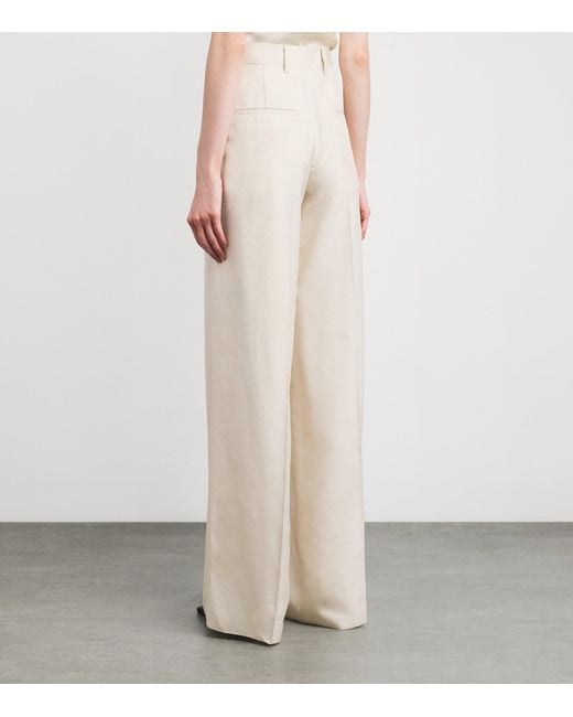 RETORI White Linen-Cotton Tailored Trousers
