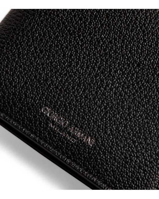Giorgio Armani Black Leather Bifold Wallet for men