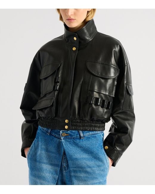 Balmain Black Lambskin Bomber Jacket