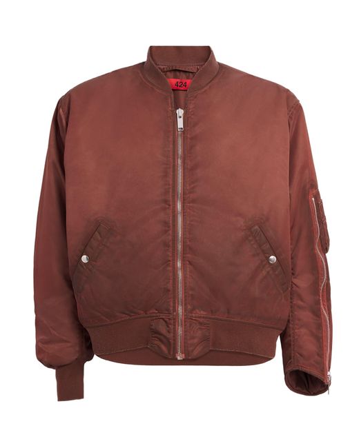 424 Brown Military Bomber Jacket for men
