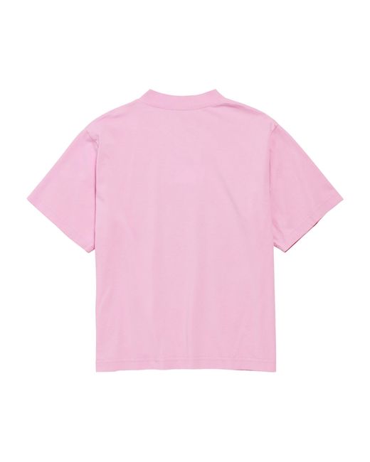 Balenciaga Pink Cotton Bow Print T-Shirt