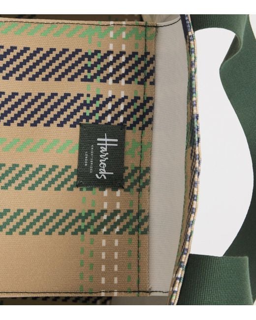 Harrods Green Medium Tartan Check Tote Bag