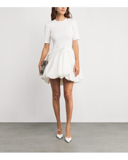 Jonathan Simkhai White Kenny Bubble Mini Dress