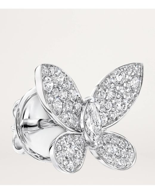 Graff White Gold And Diamond Butterfly Stud Earrings