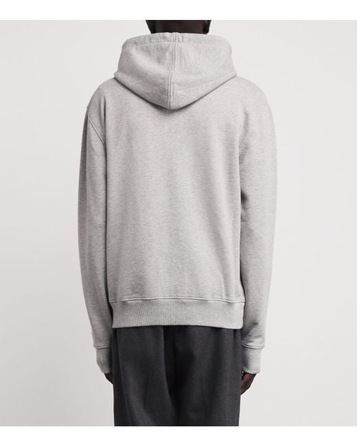 AMI Gray Organic Cotton Ami De Coeur Zip-Up Hoodie for men