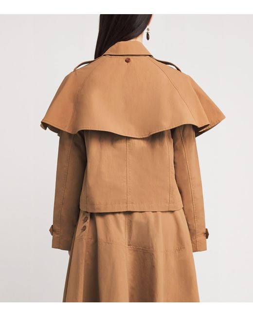 Ulla Johnson Brown Water-Repellent River Cape-Layer Jacket