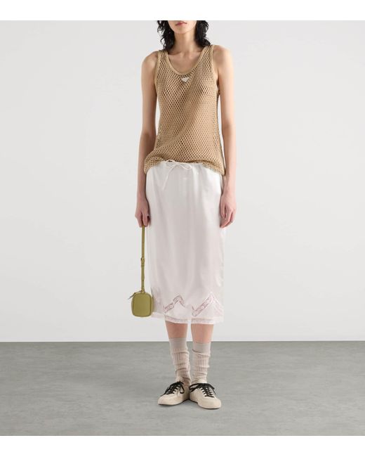 Prada Natural Cotton Mesh Tank Top