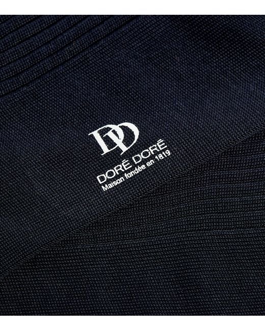 Doré Doré Black Cotton Rib-Knit Socks for men