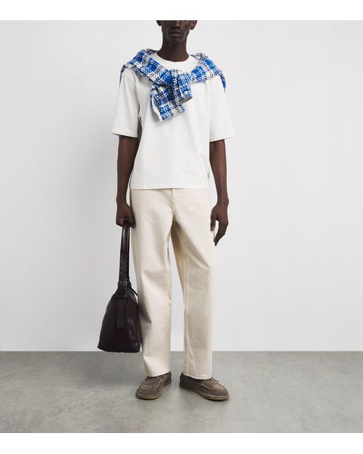 Wax London White Organic Cotton Cropped Mark T-Shirt for men