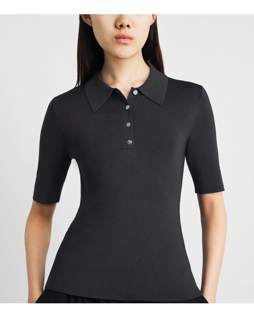 Theory Black Knit Polo Shirt