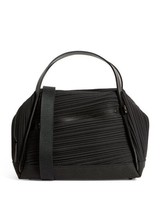 Pleats Please Issey Miyake Black Bias Pleats Top-Handle Bag