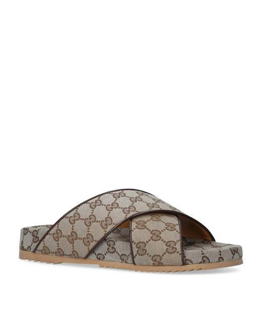 Gucci slides brown sale