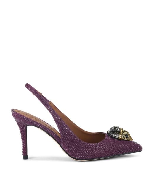 Kurt Geiger Purple Crystal Embellished Belgravia Slingback Pumps