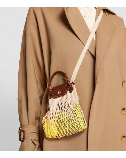 Longchamp Brown Extra-Small Le Pliage Filet Mesh Bag