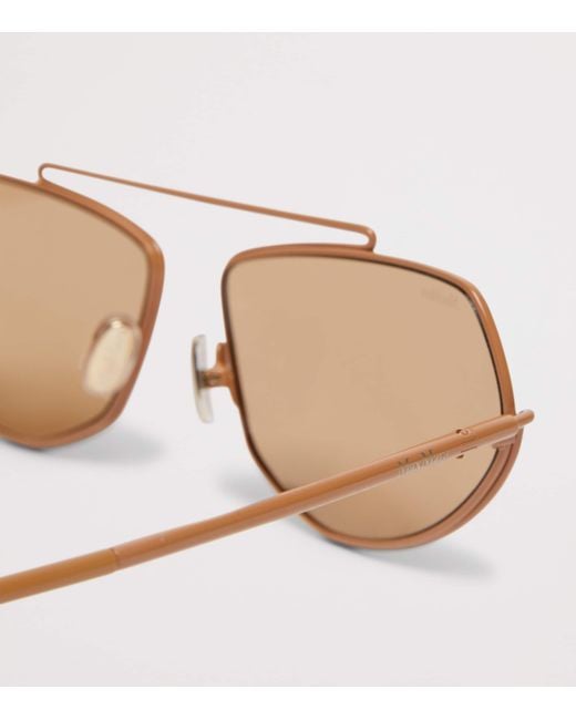 Max Mara Pink Metal Square Sunglasses
