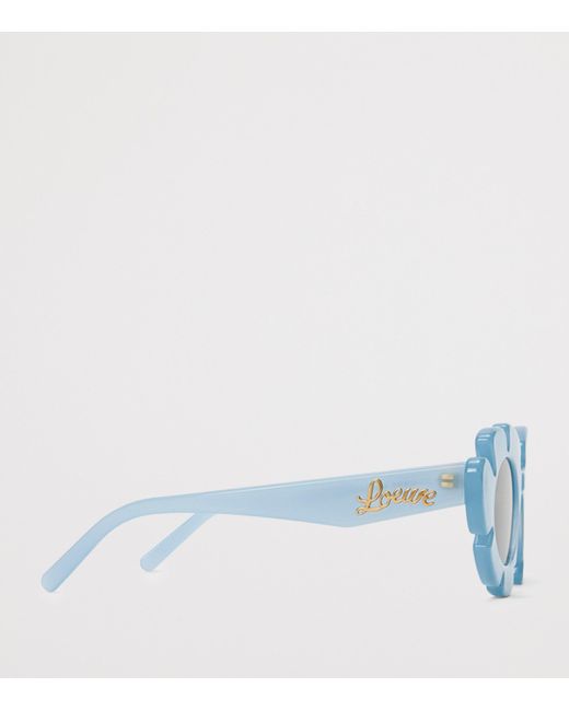 Loewe Blue Acetate Oval Flower Sunglasses