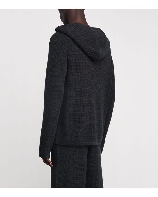 PAIGE Black Merino-Cashmere-Blend Ojai Hoodie for men