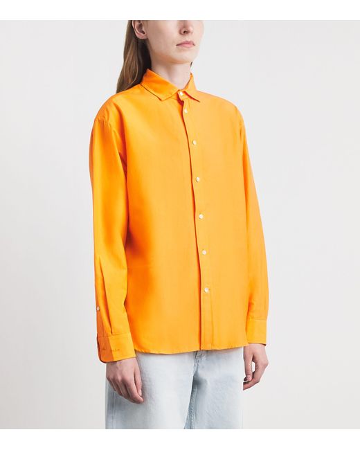 Polo Ralph Lauren Orange Cotton-Silk Relaxed-Fit Shirt