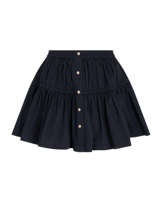 Maje Blue Button-Detail Mini Skirt