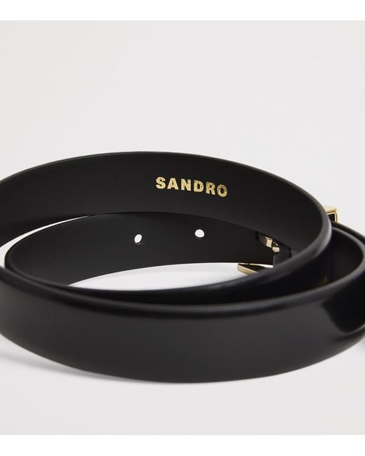 Sandro Black Leather Belt