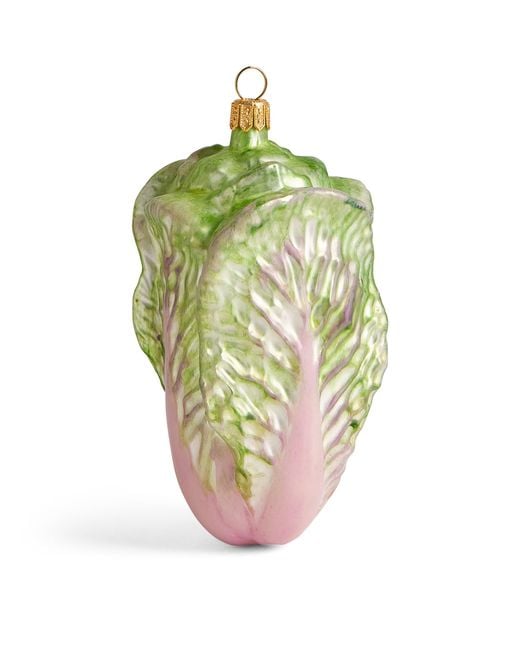 Harrods Green Glass Chinese Cabbage Tree Decoration