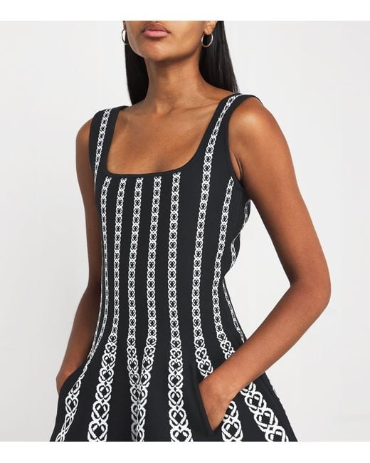 Maje Black Monogram-Jacquard Mini Dress