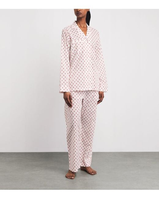 Derek Rose Pink Geometric Nelson Pyjama Set