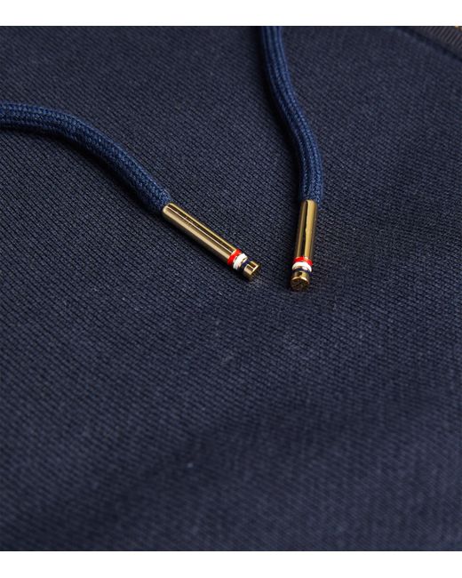 Thom Browne Blue Four-Stripe Zip-Up Hoodie for men