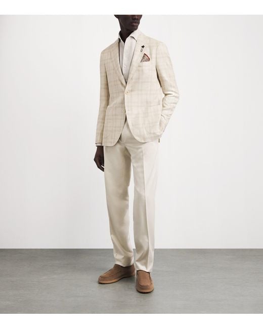 Lardini Natural Wool Check Blazer for men