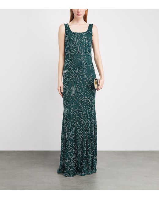 Raishma Green Embellished Vienna Gown