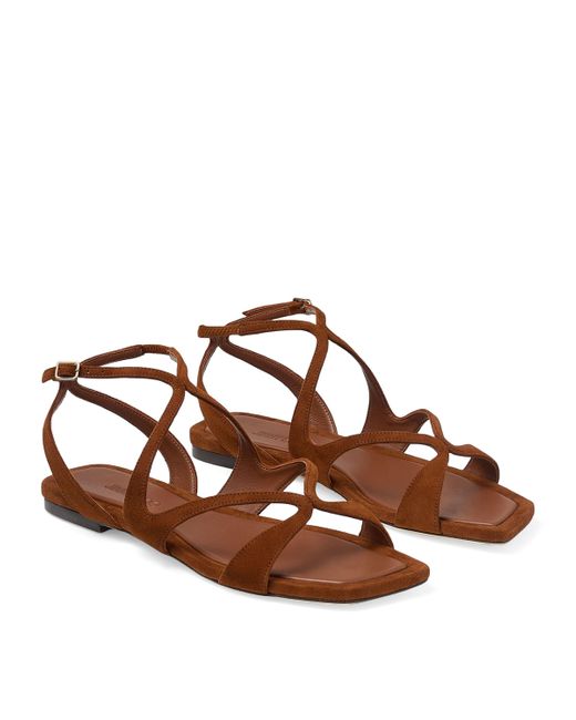 Jimmy Choo Brown Ayla Leather Sandals