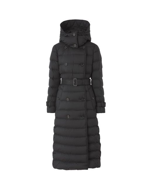 Burberry Ashwick Long Logo Puffer Coat in Black | Lyst Canada