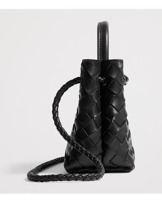 Bottega Veneta Black Mini Leather Andiamo Top-Handle Bag