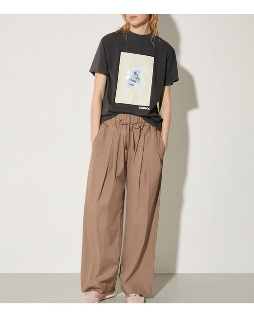 MAX&Co. Natural Cotton Drawstring Trousers