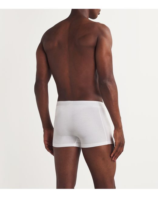 Hanro White Cotton Superior Trunks for men