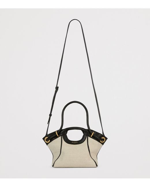Balmain Natural Small Canvas Tote Bag