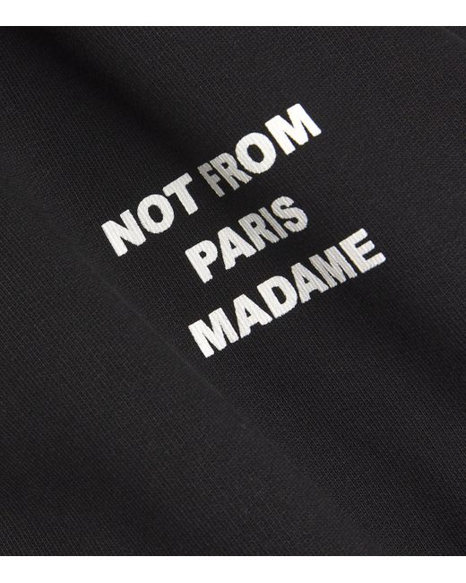 Drole de Monsieur Black Cotton Slogan Hoodie for men
