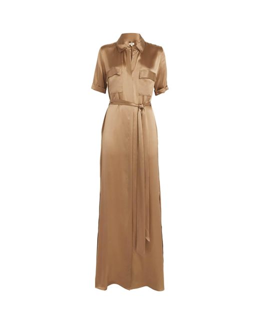 L'Agence Natural Silk Klement Shirt Dress