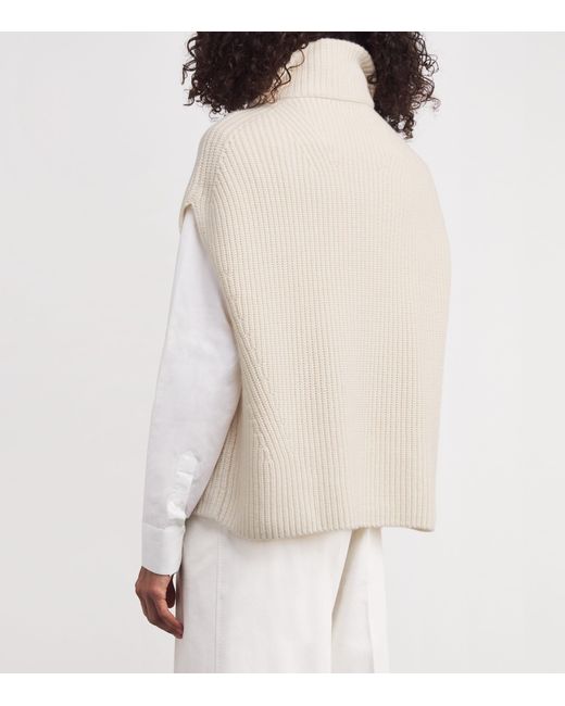 Joseph White Cashmere-Blend Ribed Raffet Sweater