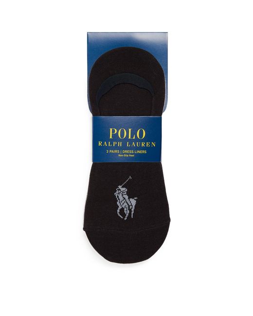 Polo Ralph Lauren Blue Dress Liner Socks (pack Of 3) for men