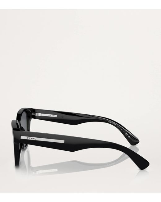 Prada Black Acetate Rectangular Sunglasses for men