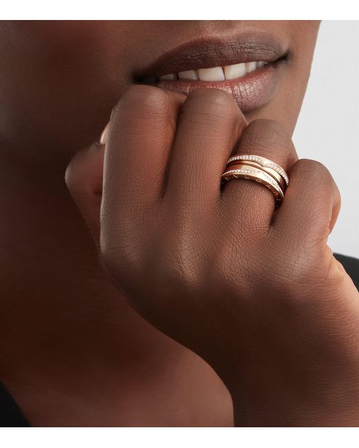 BVLGARI Natural And Diamond B.Zero1 Three-Band Ring