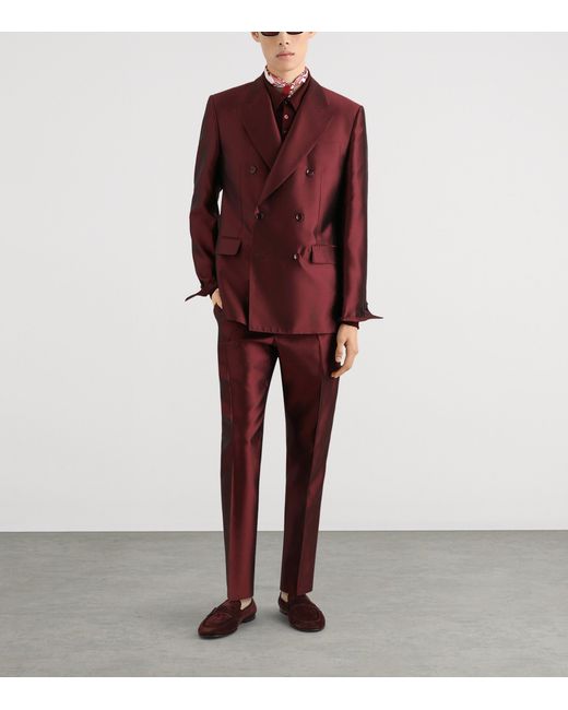 Dolce & Gabbana Purple Virgin Wool Logo Long-Sleeve Polo Shirt for men