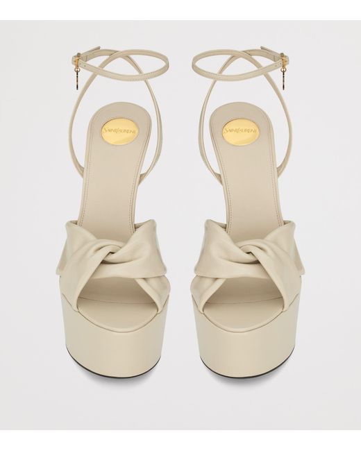 Saint Laurent White Leather Franciane Sandals
