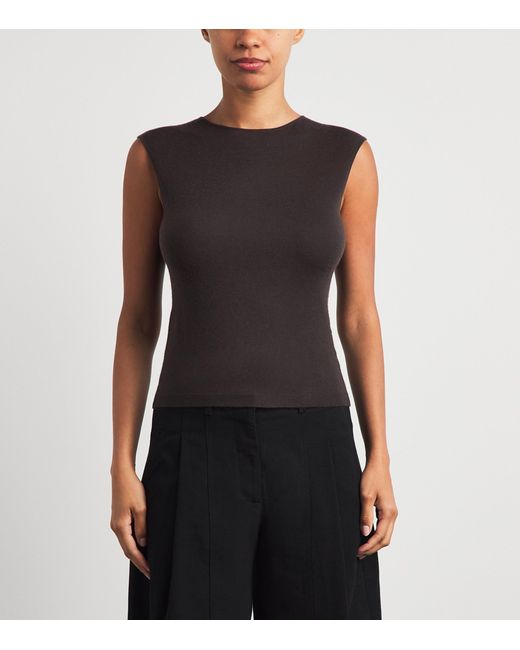 ME+EM Black Cashmere-Blend Sweater Vest