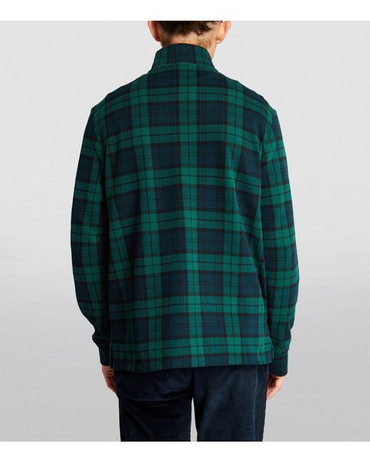 Polo Ralph Lauren Green Tartan Half-zip Sweater for men