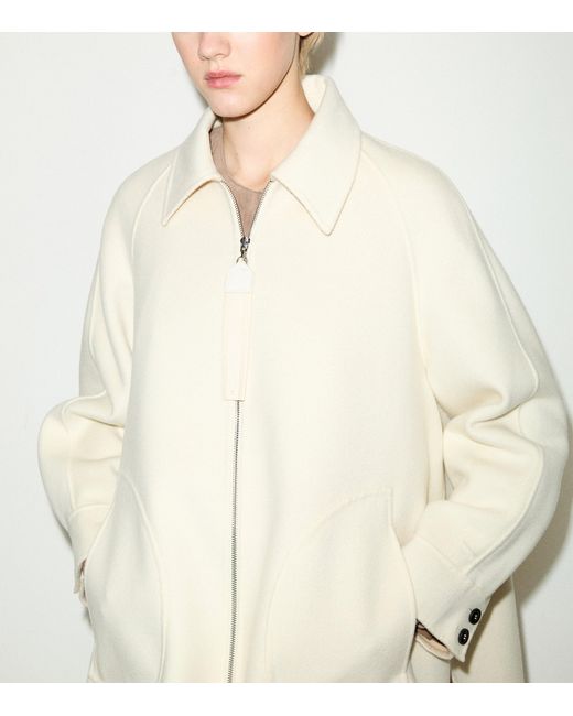 MAX&Co. White Virgin Wool A-Line Coat
