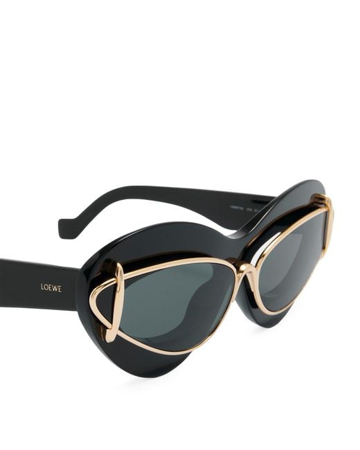 Loewe Black Double Frame Cat Eye Sunglasses