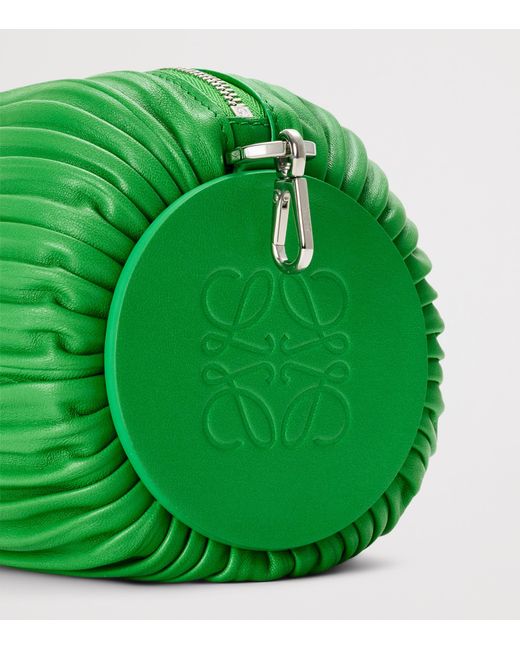 Loewe Green Lambskin Bracelet Pouch Shoulder Bag