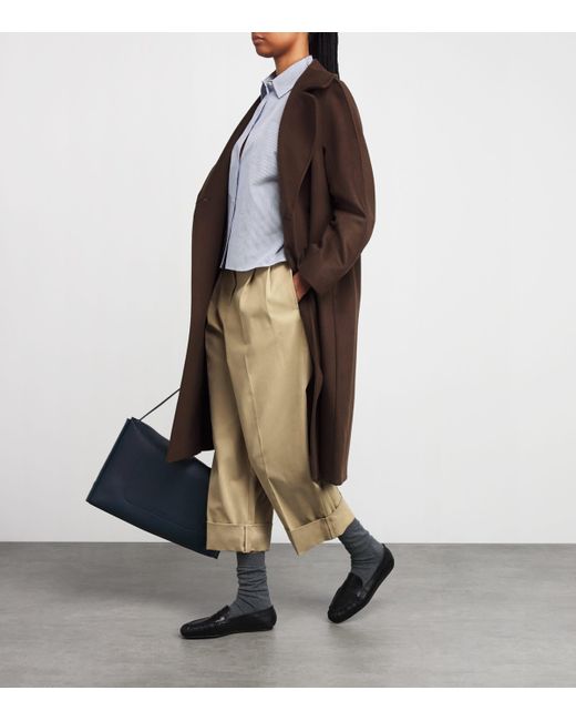 Weekend by Maxmara Natural Pleated Wide-Leg Tapered Trousers